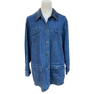 Vintage Marsh Landing Denim Chore Jacket Corduroy Collar Workwearcore Small